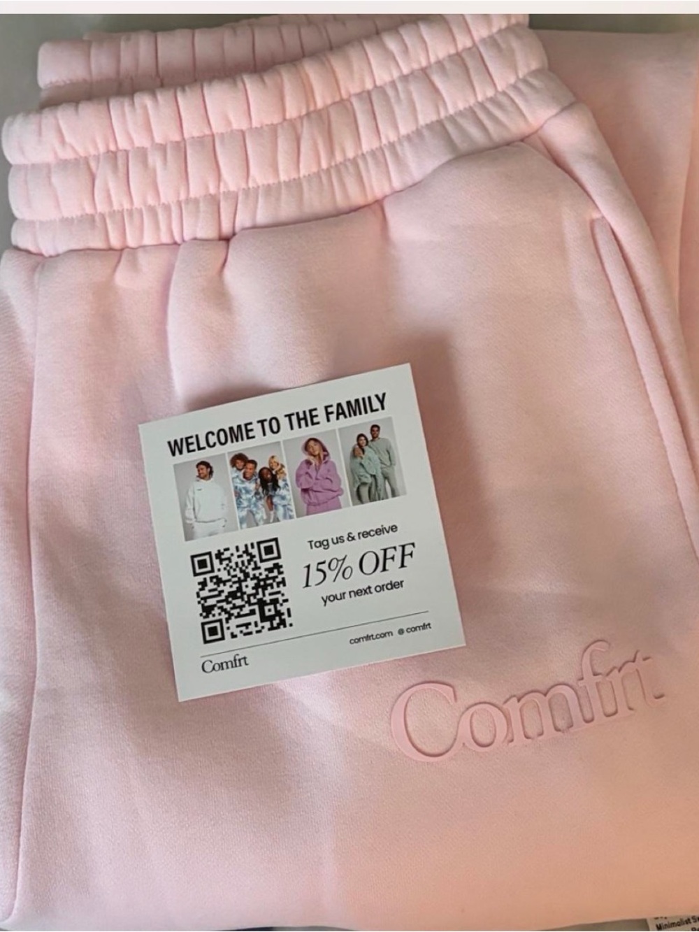 Comfrt Minimalist Powder Pink Sweatpants Jogger Bottoms Size M Unisex